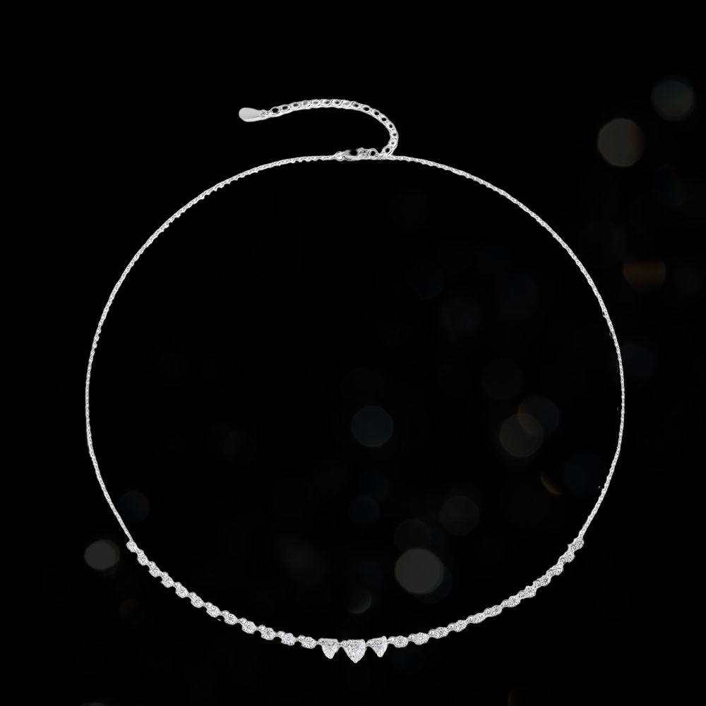 Colar The Great Trinity, Prata Esterlina e Moissanite