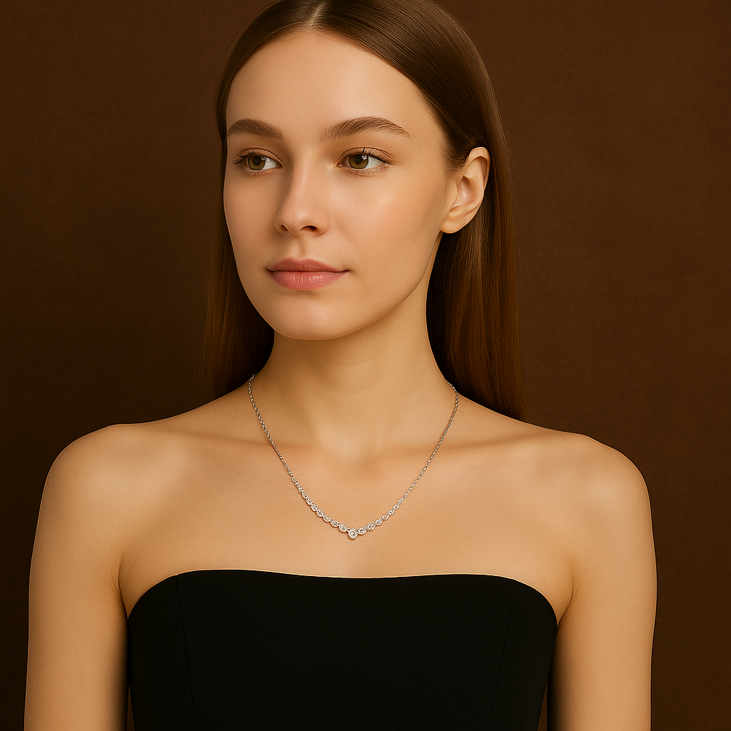 Colar The Great Trinity, Prata Esterlina e Moissanite