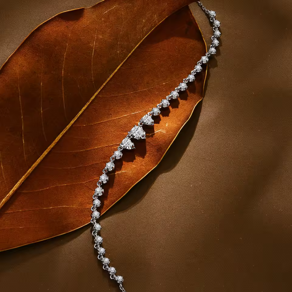 Colar The Great Trinity, Prata Esterlina e Moissanite