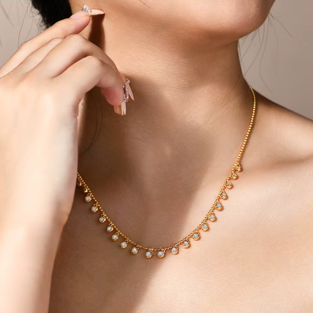 Colar 22 Tears, Prata Esterlina e Moissanite