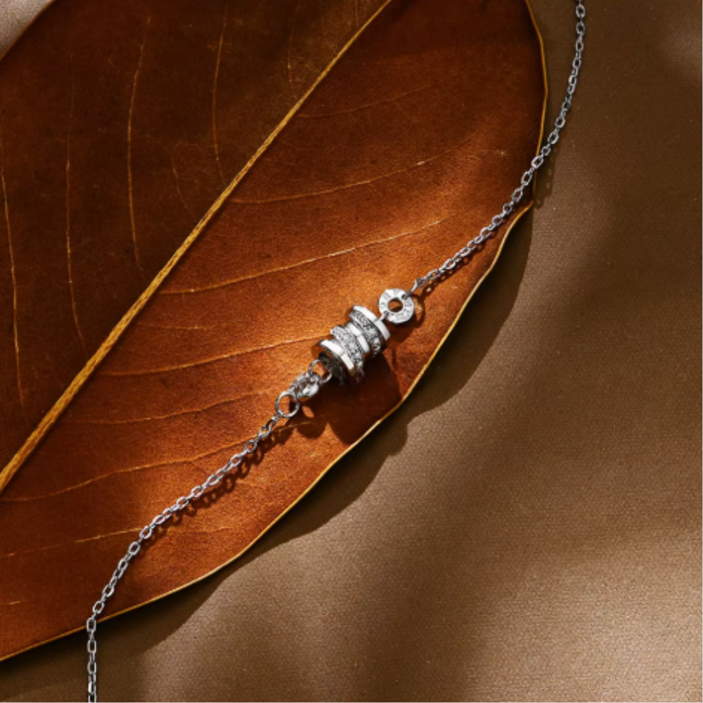 Pulseira Rouleau Suisse, Prata Esterlina e Moissanite