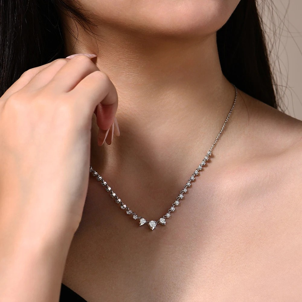 Colar The Great Trinity, Prata Esterlina e Moissanite