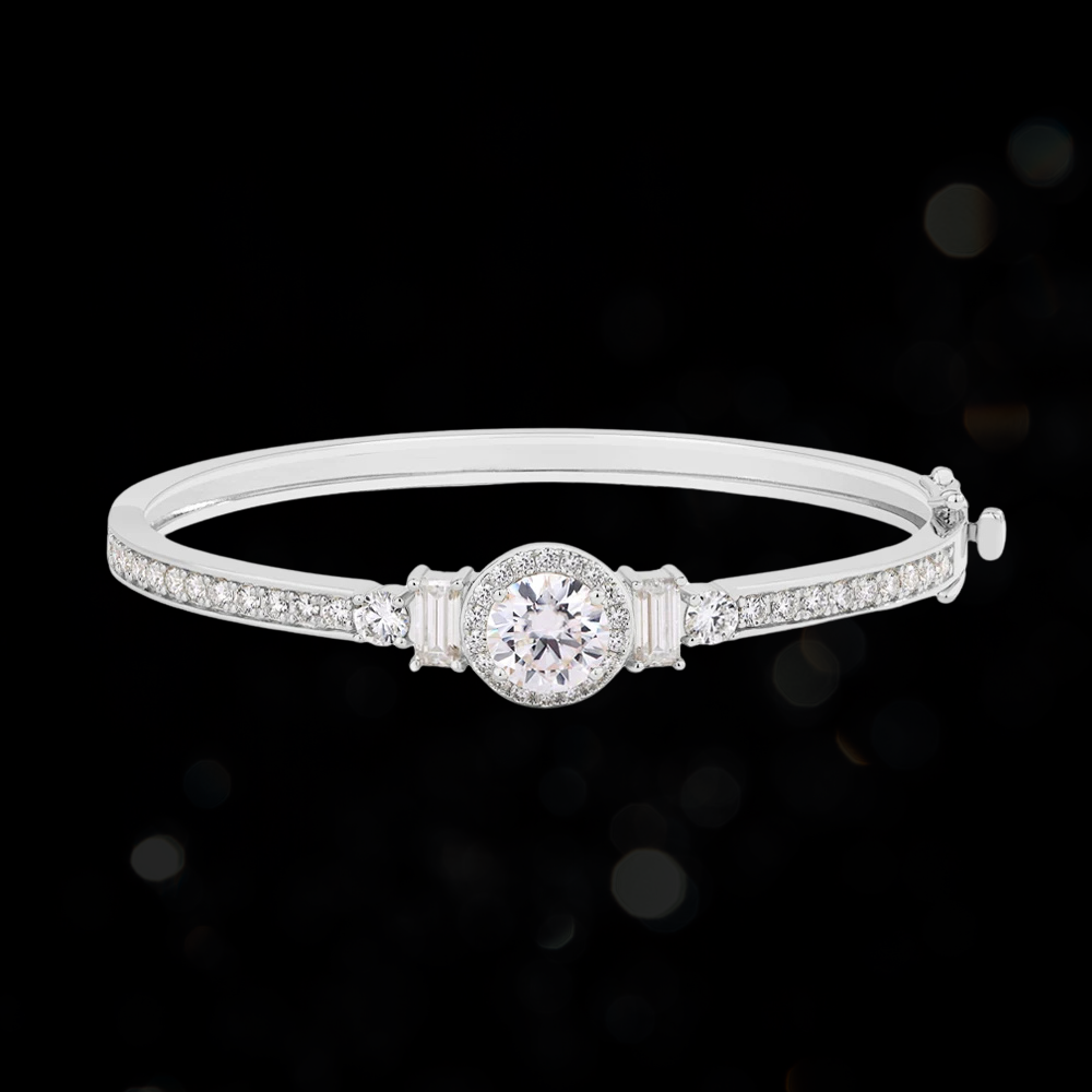 Bracelete Halo d´Luxure, Prata Esterlina e Moissanite